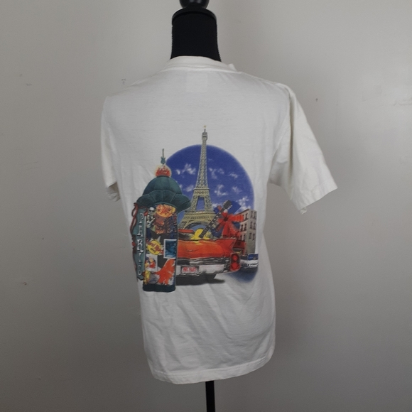 Vintage 90's Hard Rock Cafe Paris Graphic Tee Shirt Women Small Short Sleeved - Picture 1 of 9